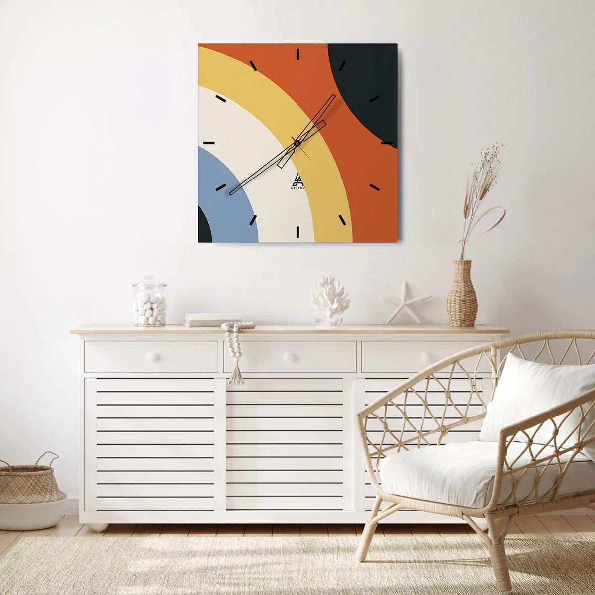 Vægur, Uret - Over for hinanden - 40x40 cm