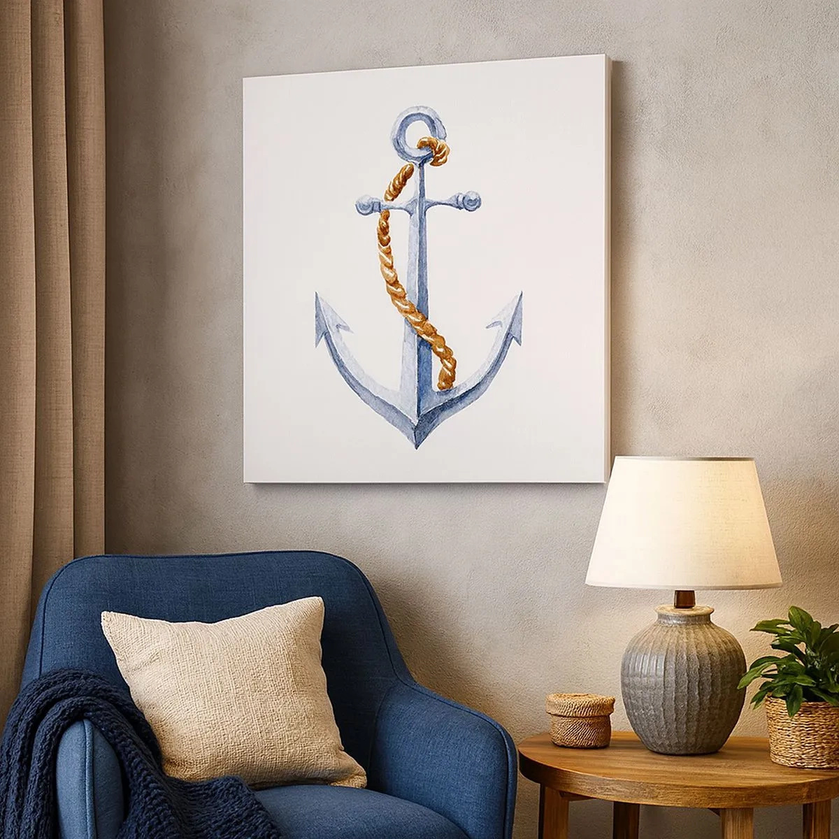 Lærredstryk - Billede på lærred - Ahoj eventyr! - 30x30 cm