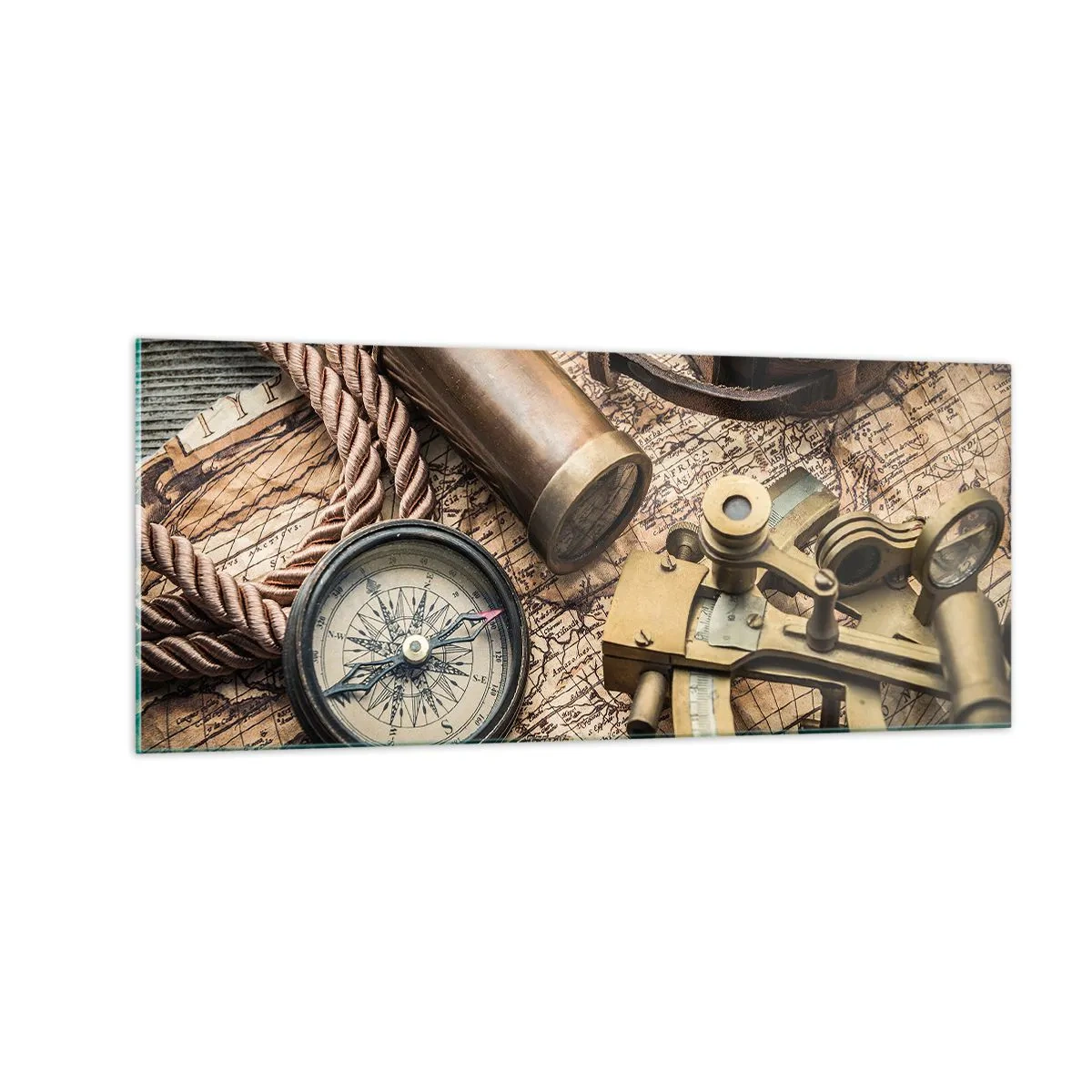 Billede på glas - Fastlægge kursen - 100x40 cm