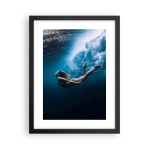 Plakat i sort ramme - Den moderne havfrue - 30x40 cm