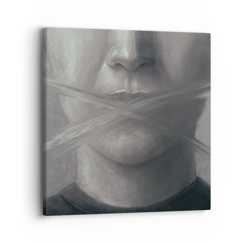 Lærredstryk - Billede på lærred - Ikke et ord - 30x30 cm