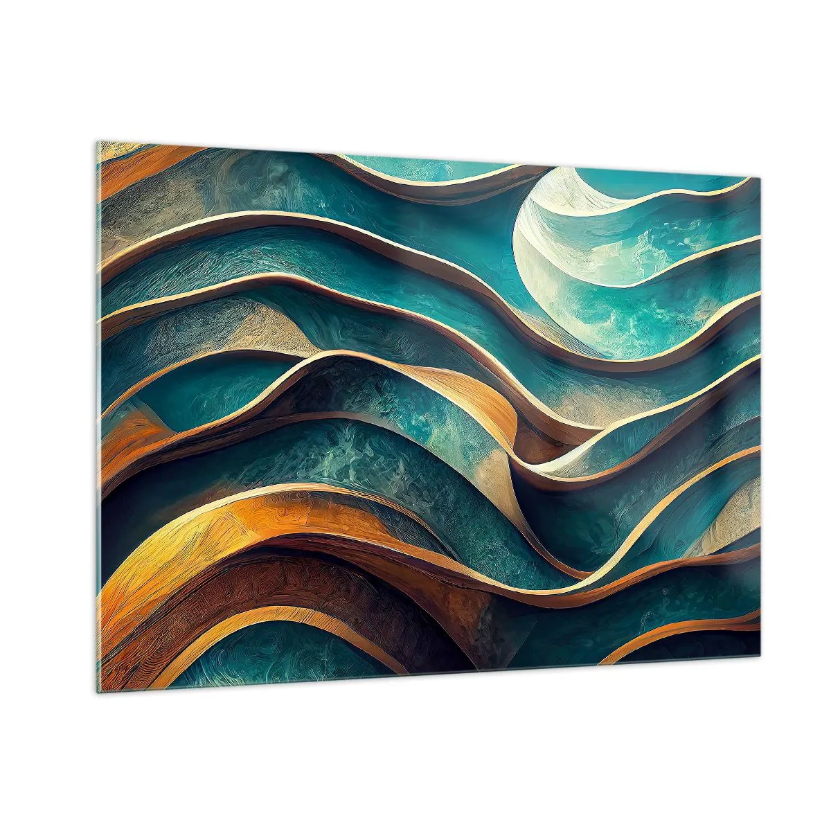Billede på glas - Slyngninger af blåt - 100x70 cm
