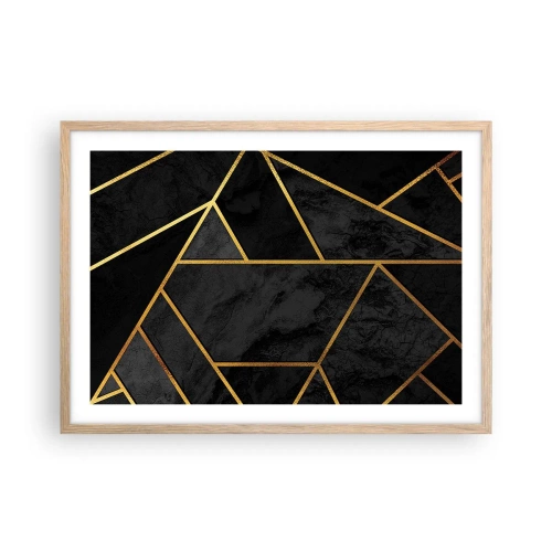 Plakat i ramme af lyst egetræ - Mørke og lys - 70x50 cm