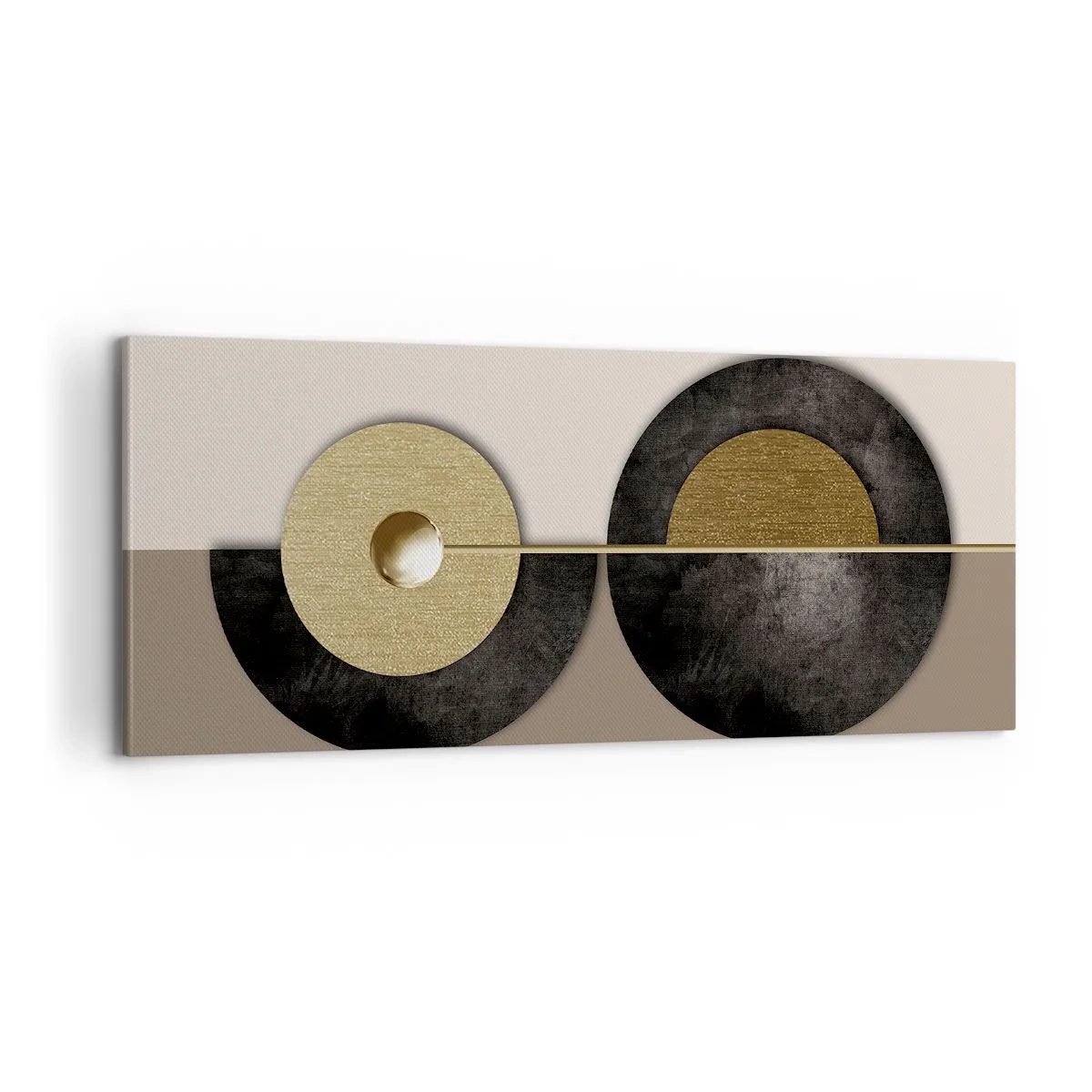 Lærredstryk - Billede på lærred - Variationer omkring en cirkel - 100x40 cm