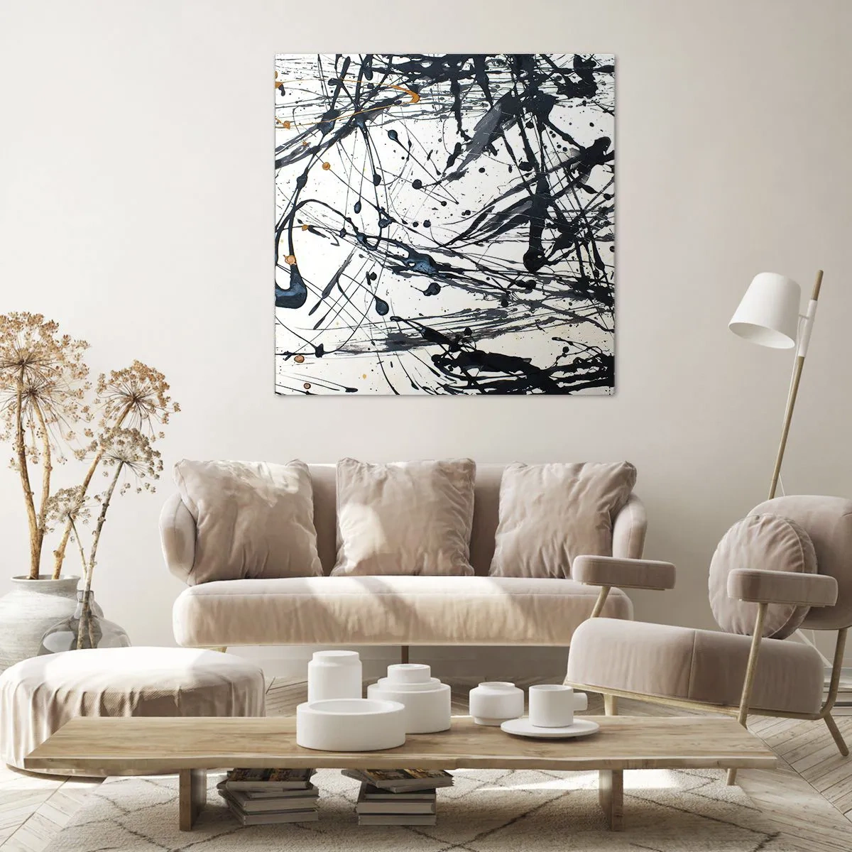 Lærredstryk - Billede på lærred - Ekspressionistisk abstraktion - 60x60 cm