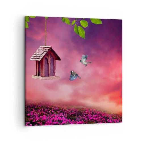 Lærredstryk - Billede på lærred - Invitation til middag - 60x60 cm