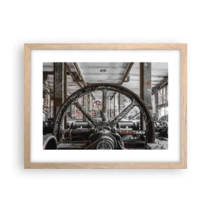 Plakat i ramme af lyst egetræ - Fabrikkens hemmelige liv - 40x30 cm