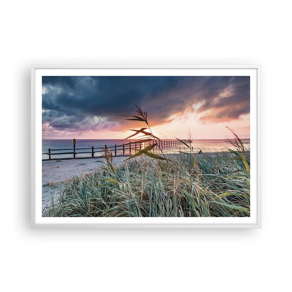 Plakat i hvid ramme - Ikke passerer med vinden - 100x70 cm