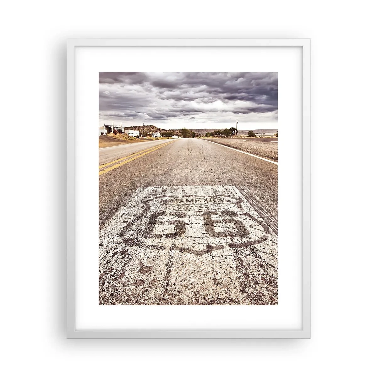 Plakat i hvid ramme - Mother Road - amerikansk legende - 40x50 cm