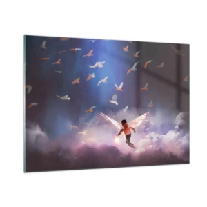 Billede på glas - Det kræver fantasi og mod - 100x70 cm