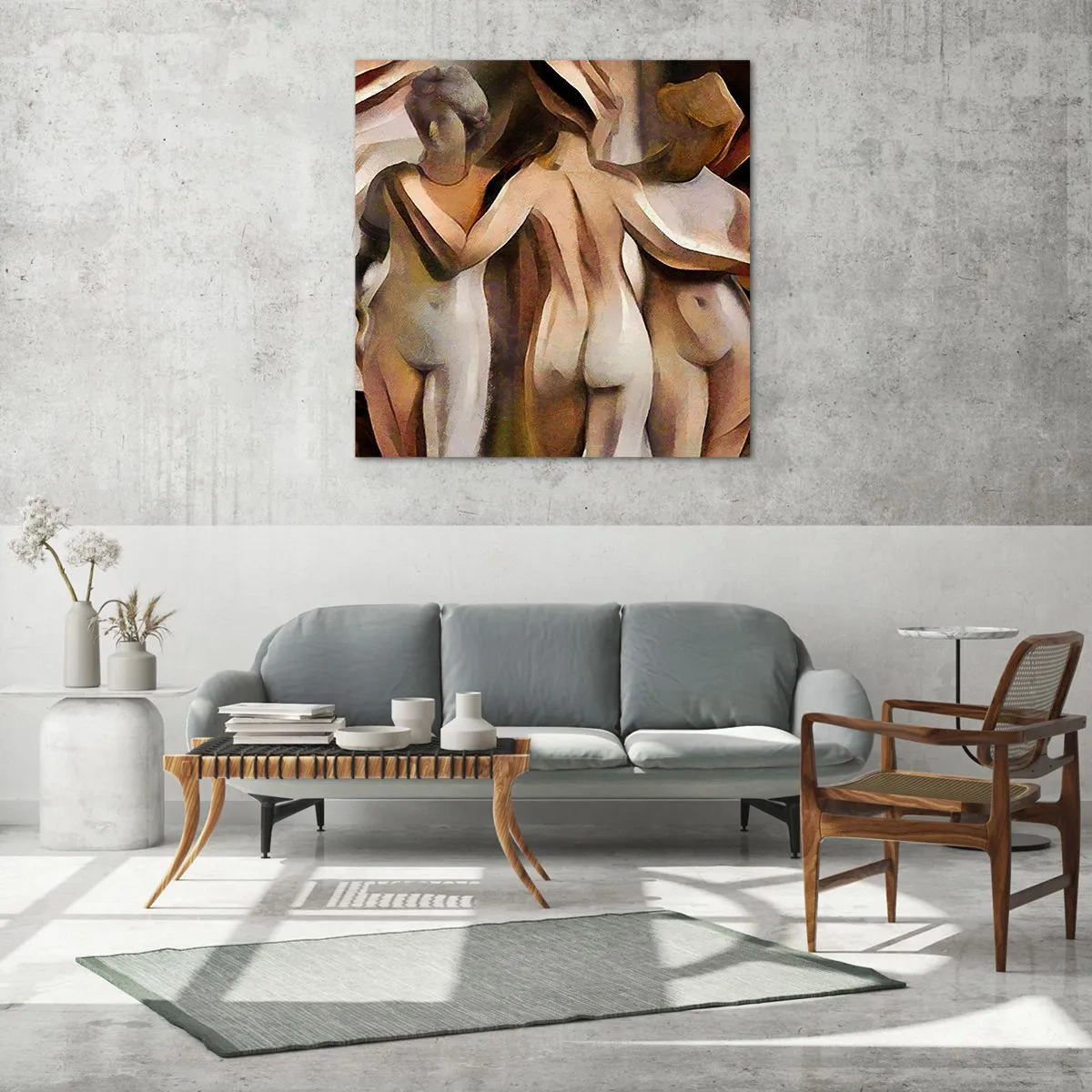 Billede på glas - Tre Nåder 2.0 - 40x40 cm