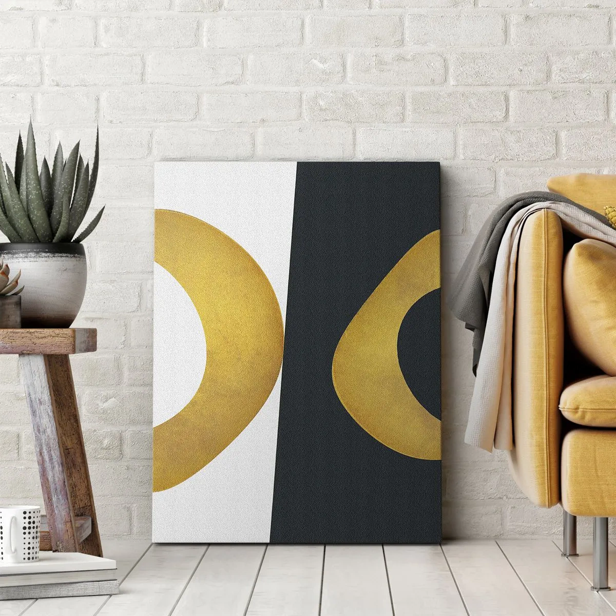 Lærredstryk - Billede på lærred - Først: guld - 45x80 cm