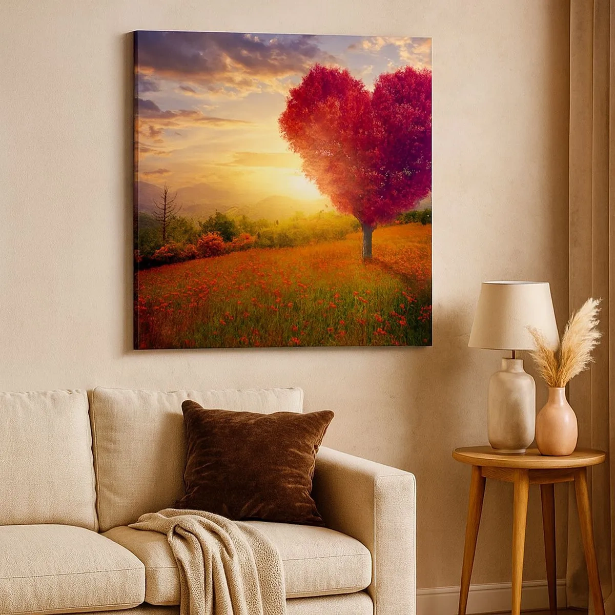 Lærredstryk - Billede på lærred - Det griber om hjertet - 30x30 cm