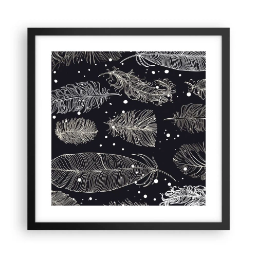 Plakat i sort ramme - Fjerede blonder - 40x40 cm
