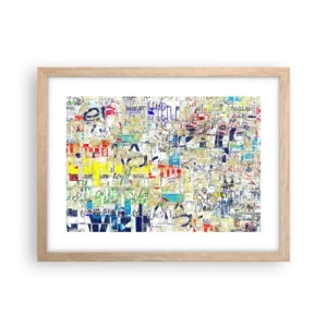 Plakat i ramme af lyst egetræ - Simpelthen en fryd for øjet - 40x30 cm