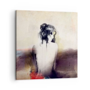 Lærredstryk - Billede på lærred - Glatte linjer, ovale former - 60x60 cm