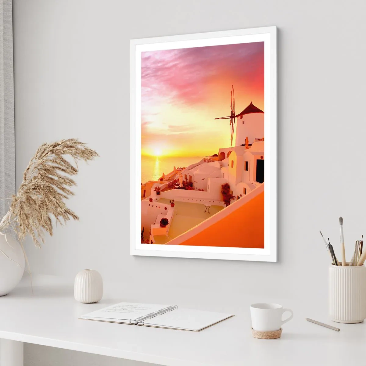 Plakat i hvid ramme - Opløses i hvidt og guld - 30x40 cm