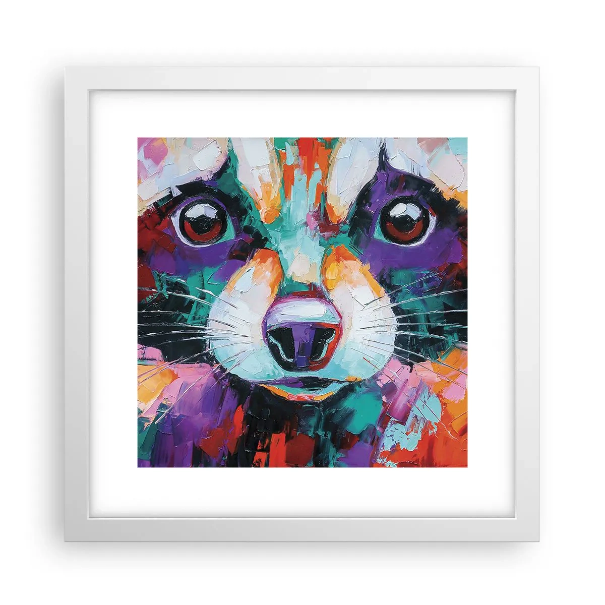 Plakat i hvid ramme - Kun gode følelser - 30x30 cm