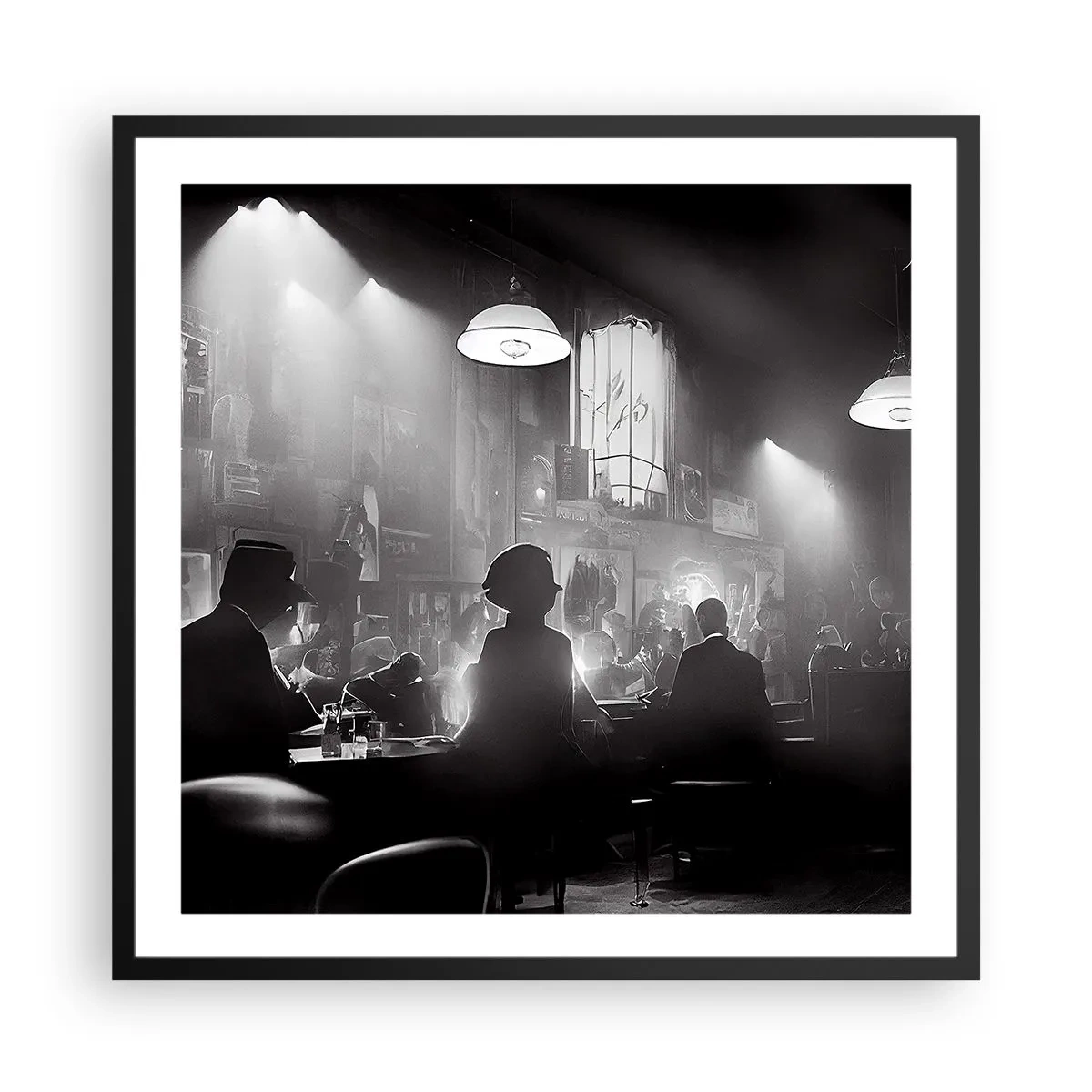 Plakat i sort ramme - I en jazzet stemning - 60x60 cm