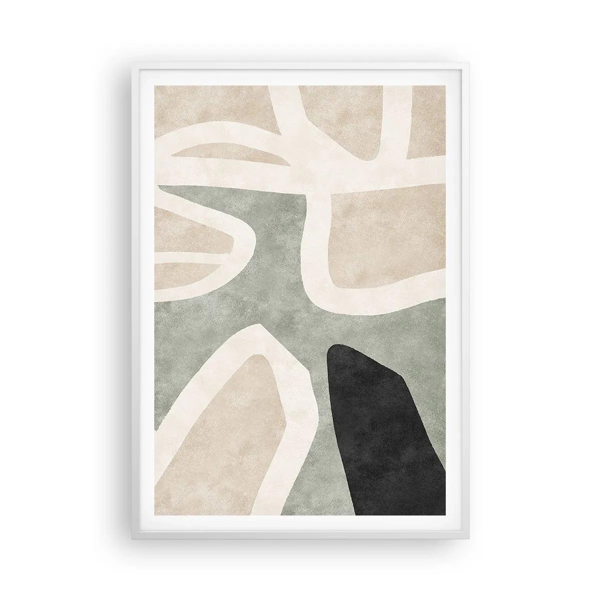 Plakat i hvid ramme - Komposition med et sort tema - 70x100 cm