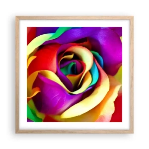 Plakat i ramme af lyst egetræ - Dette er umuligt - 50x50 cm