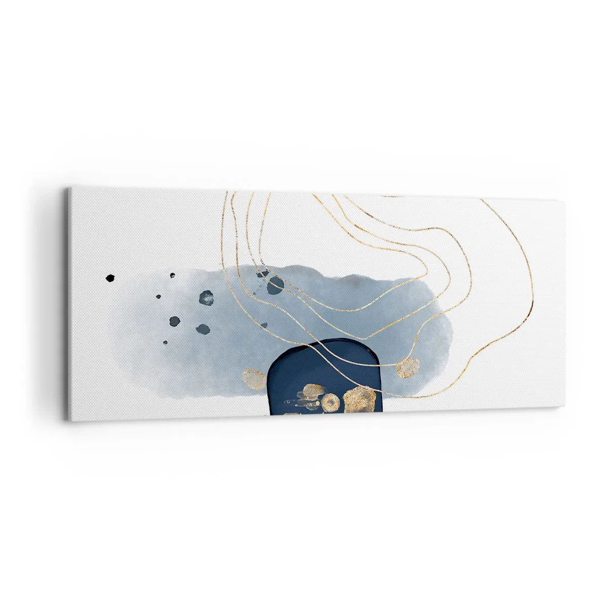 Lærredstryk - Billede på lærred - Blå-gylden fantasi - 120x50 cm