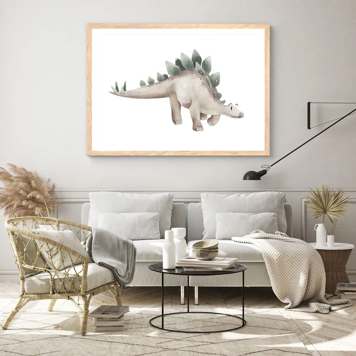 Plakat i ramme af lyst egetræ - Din ven - 100x70 cm