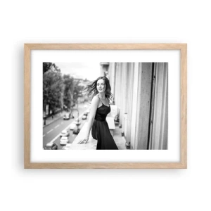 Plakat i ramme af lyst egetræ - Bestemt en pariser - 40x30 cm