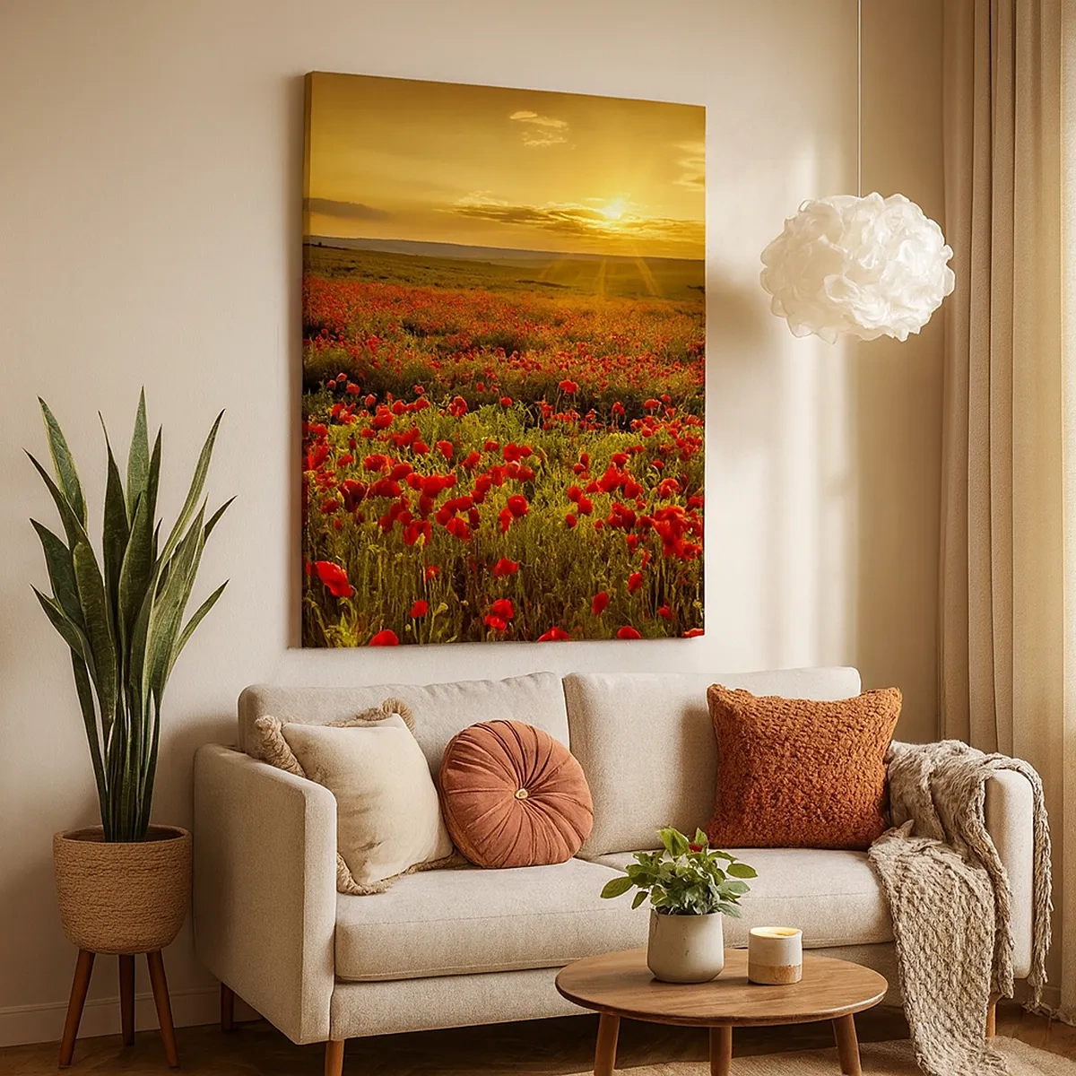 Lærredstryk - Billede på lærred - Blandt bølgerne af raslende enge, blandt flodblomster - 50x70 cm