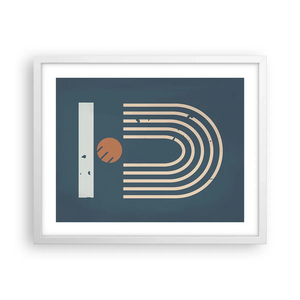 Plakat i hvid ramme - Geometri på granatæble - 50x40 cm