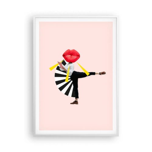 Plakat i hvid ramme - Surrealistisk popkunst - 70x100 cm