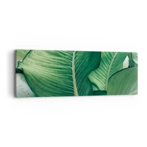 Lærredstryk - Billede på lærred - Livet er intenst grønt - 90x30 cm