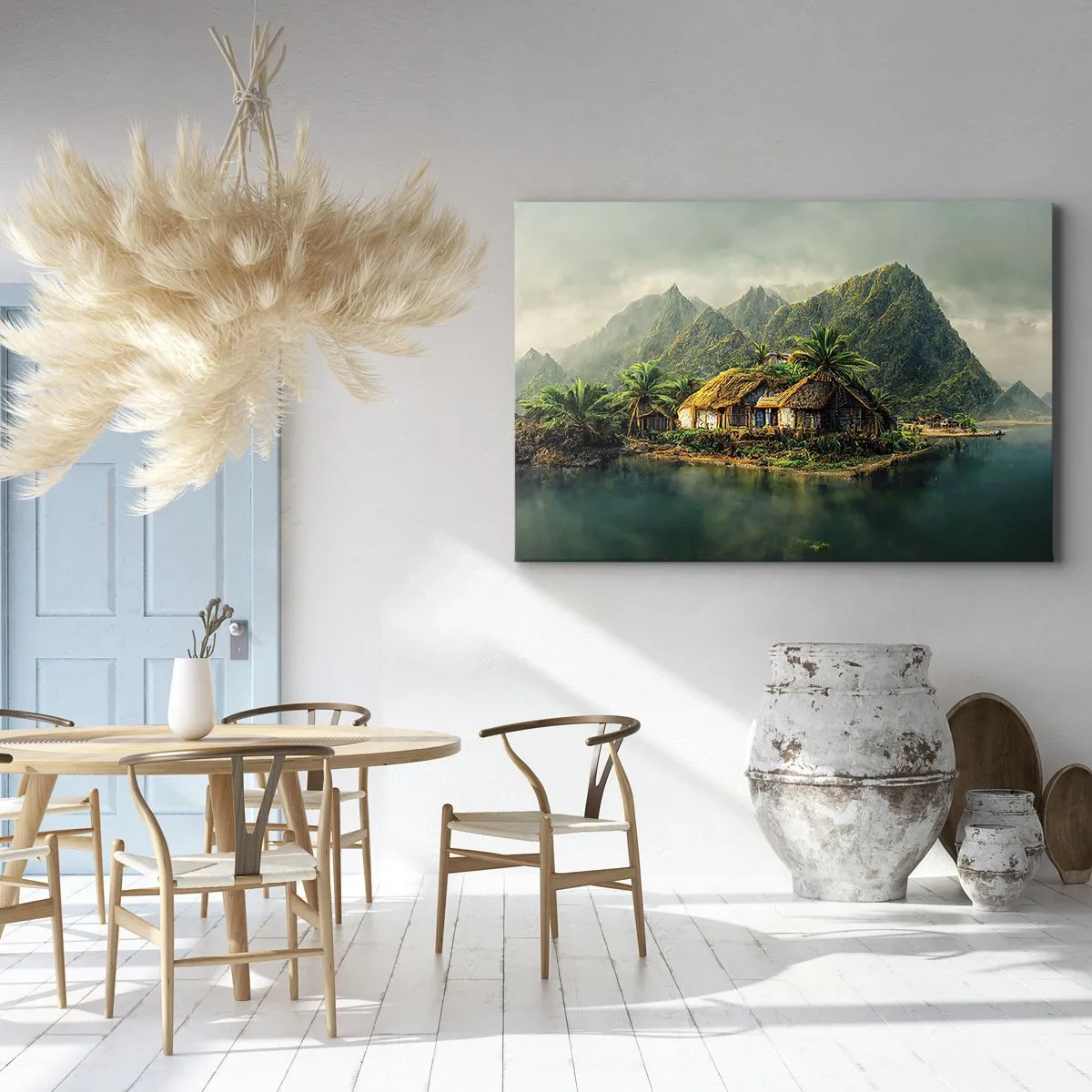 Lærredstryk - Billede på lærred - Tropisk paradis - 120x80 cm