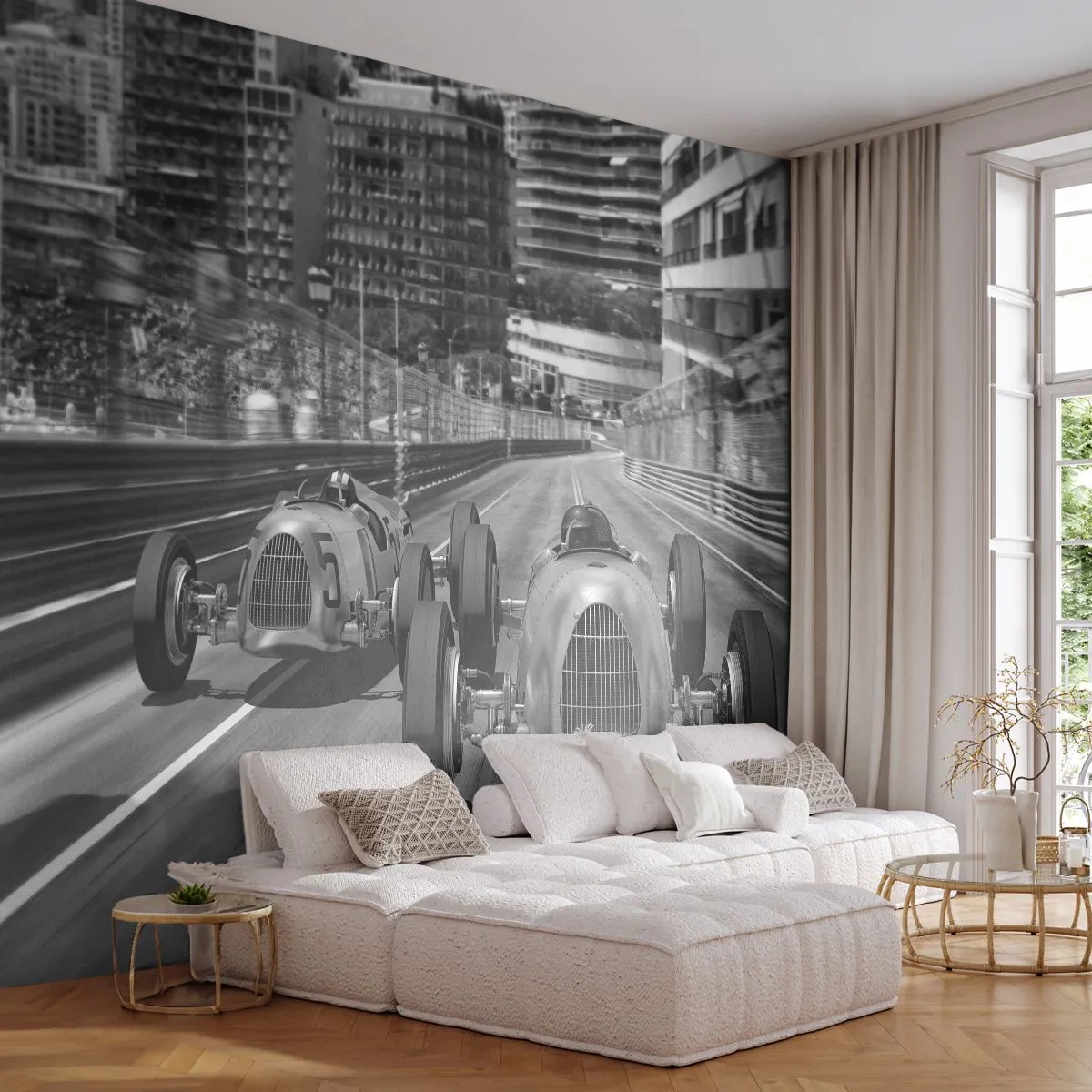 Fototapet Premium Canvas - Der var engang i Monte Carlo - Automotive, Race, Årgang - 250x175 cm