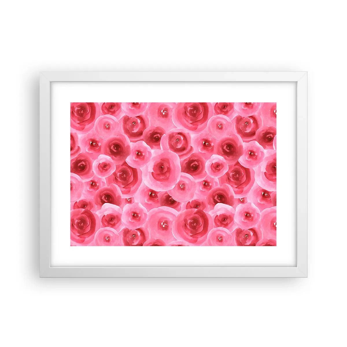 Plakat i hvid ramme - Roser under og over - 40x30 cm