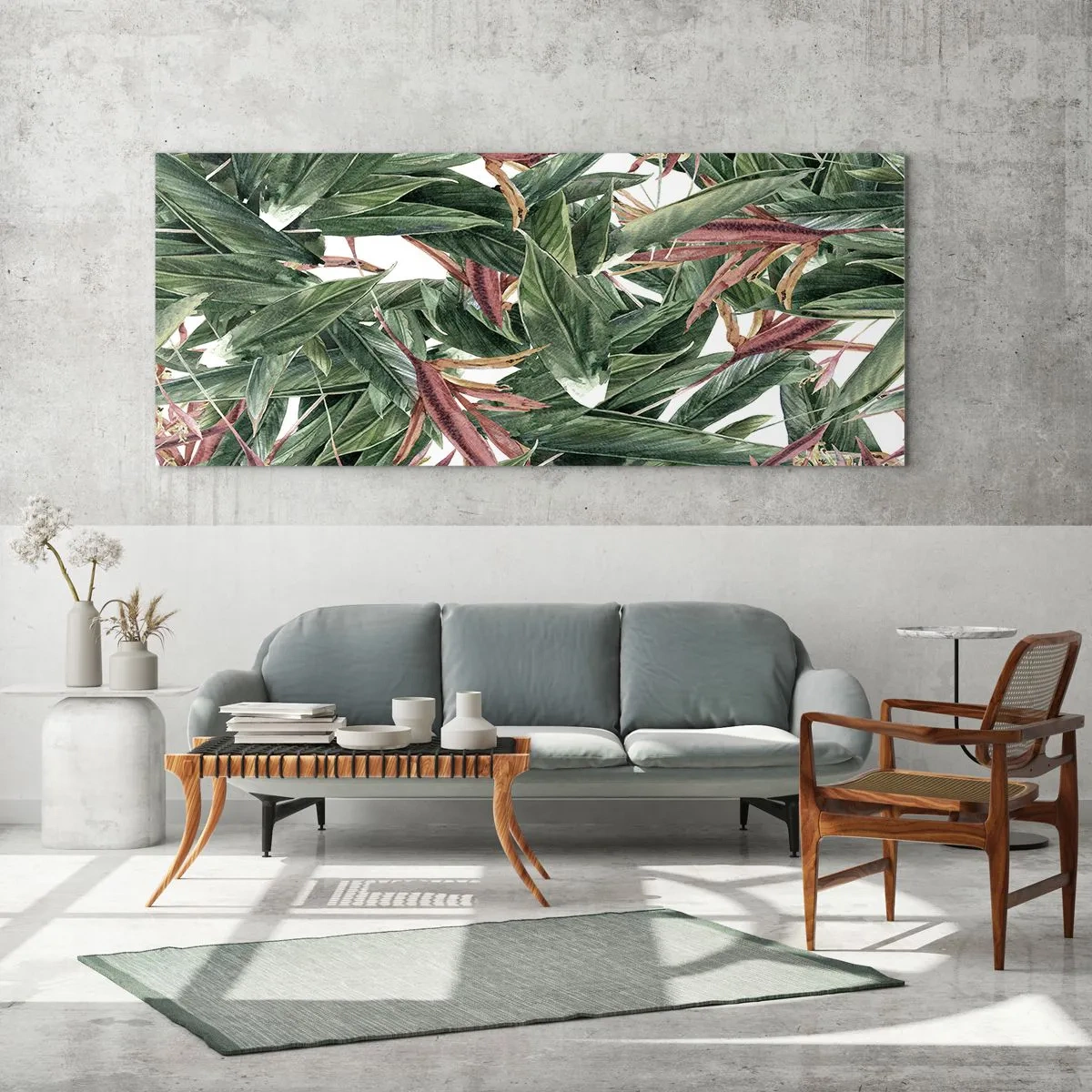 Billede på glas - Smaragd- og syrenbuskads - 120x50 cm