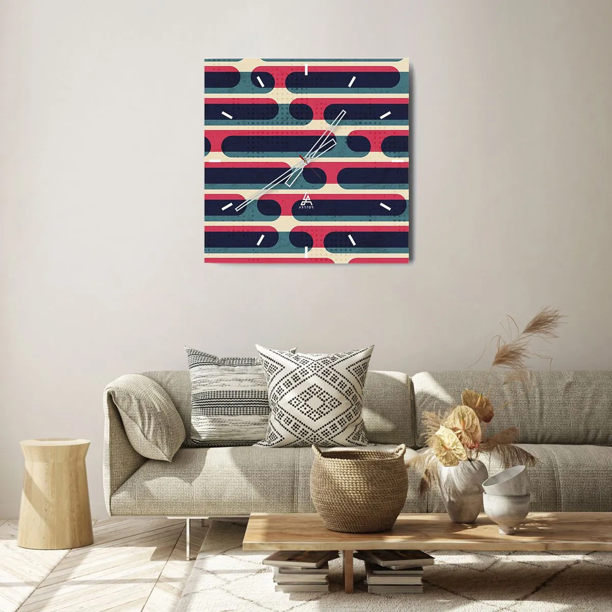 Vægur, Uret - Indad og fremad - 40x40 cm