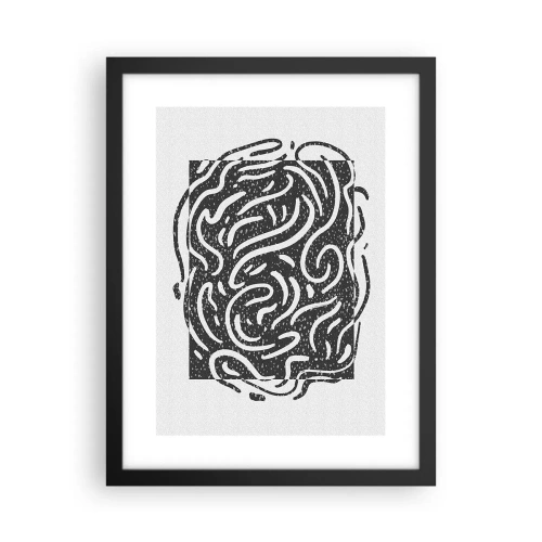 Plakat i sort ramme - Abstraktion: en dans af glæde - 30x40 cm