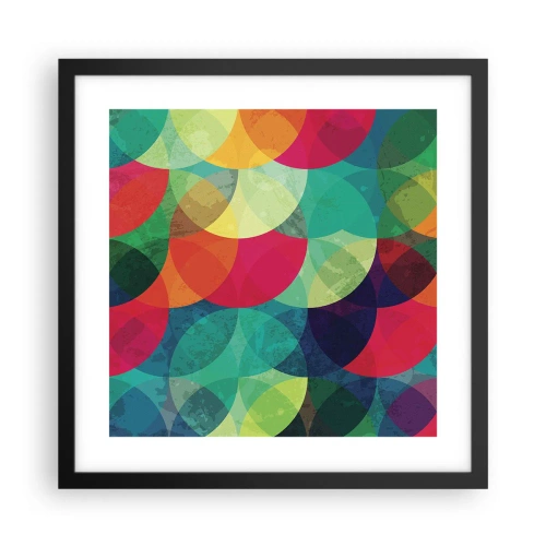 Plakat i sort ramme - Ind i regnbuens opstigning - 40x40 cm