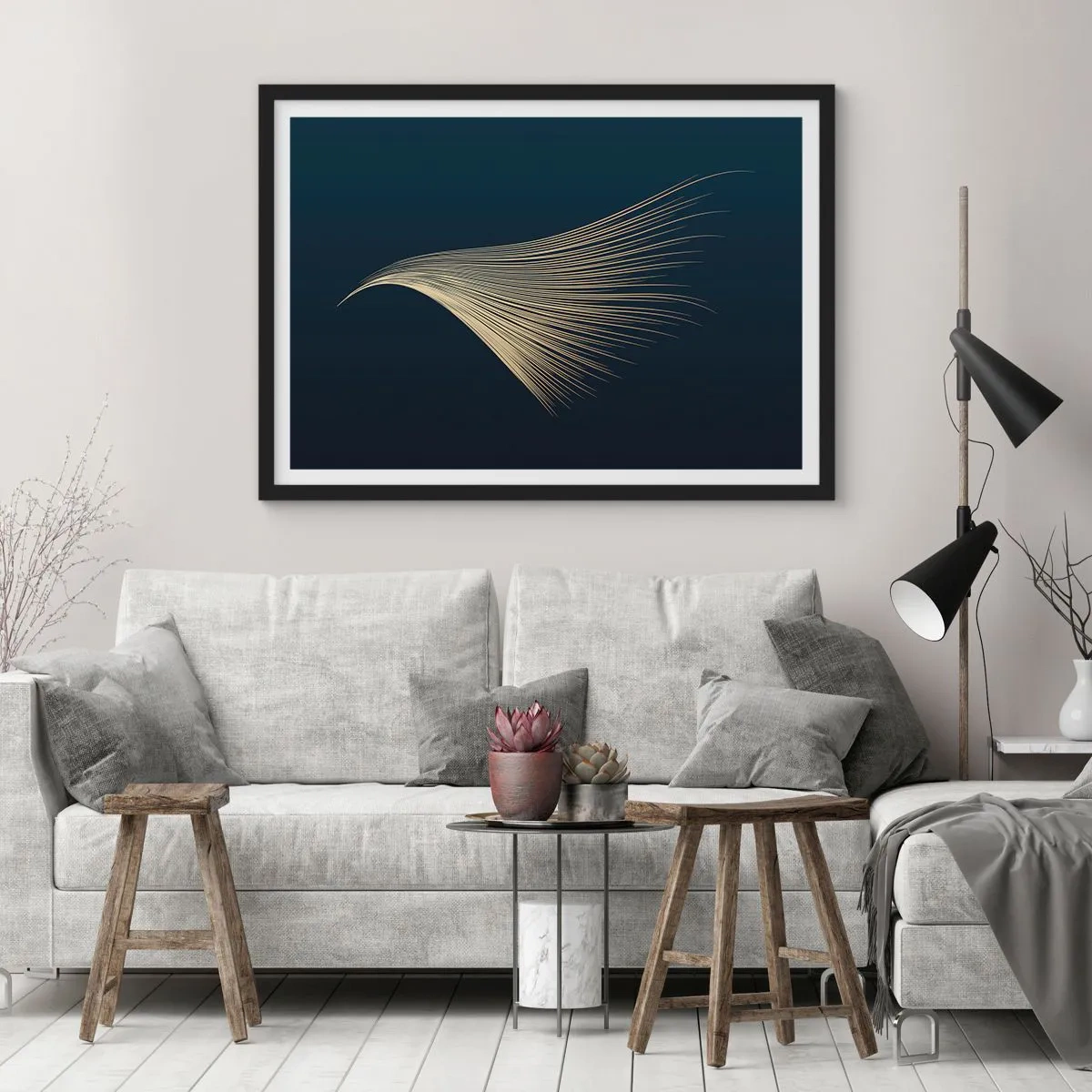 Plakat i sort ramme - Som en engels hår - 91x61 cm