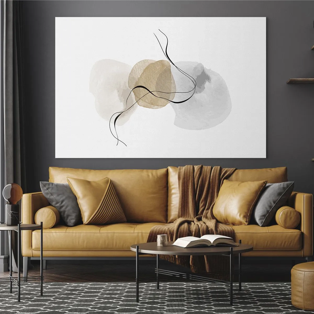 Billede på glas - Perler i luften - 120x80 cm