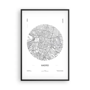 Plakat i sort ramme - Madrids anatomi - 61x91 cm