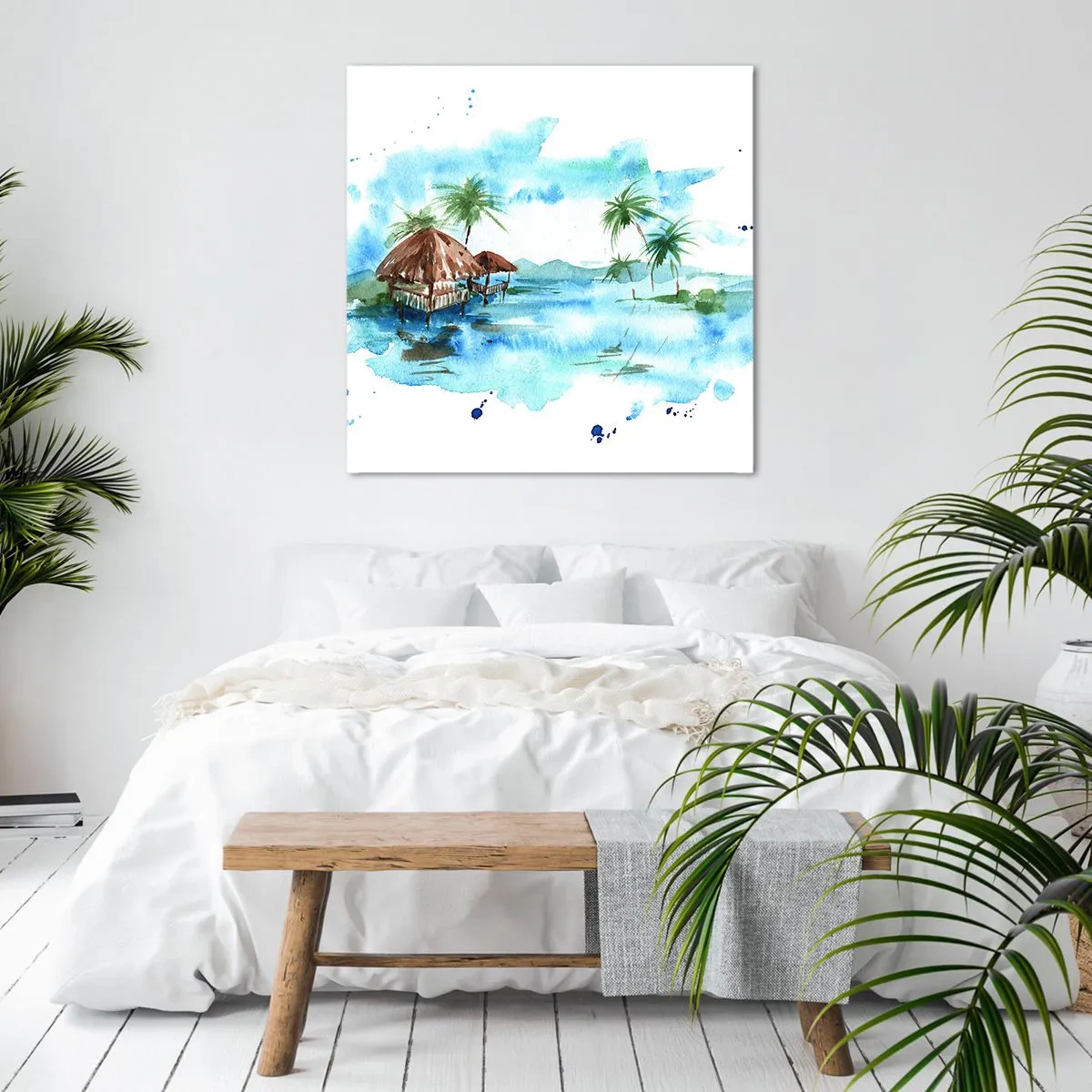Lærredstryk - Billede på lærred - Et sted i Stillehavet - 50x50 cm