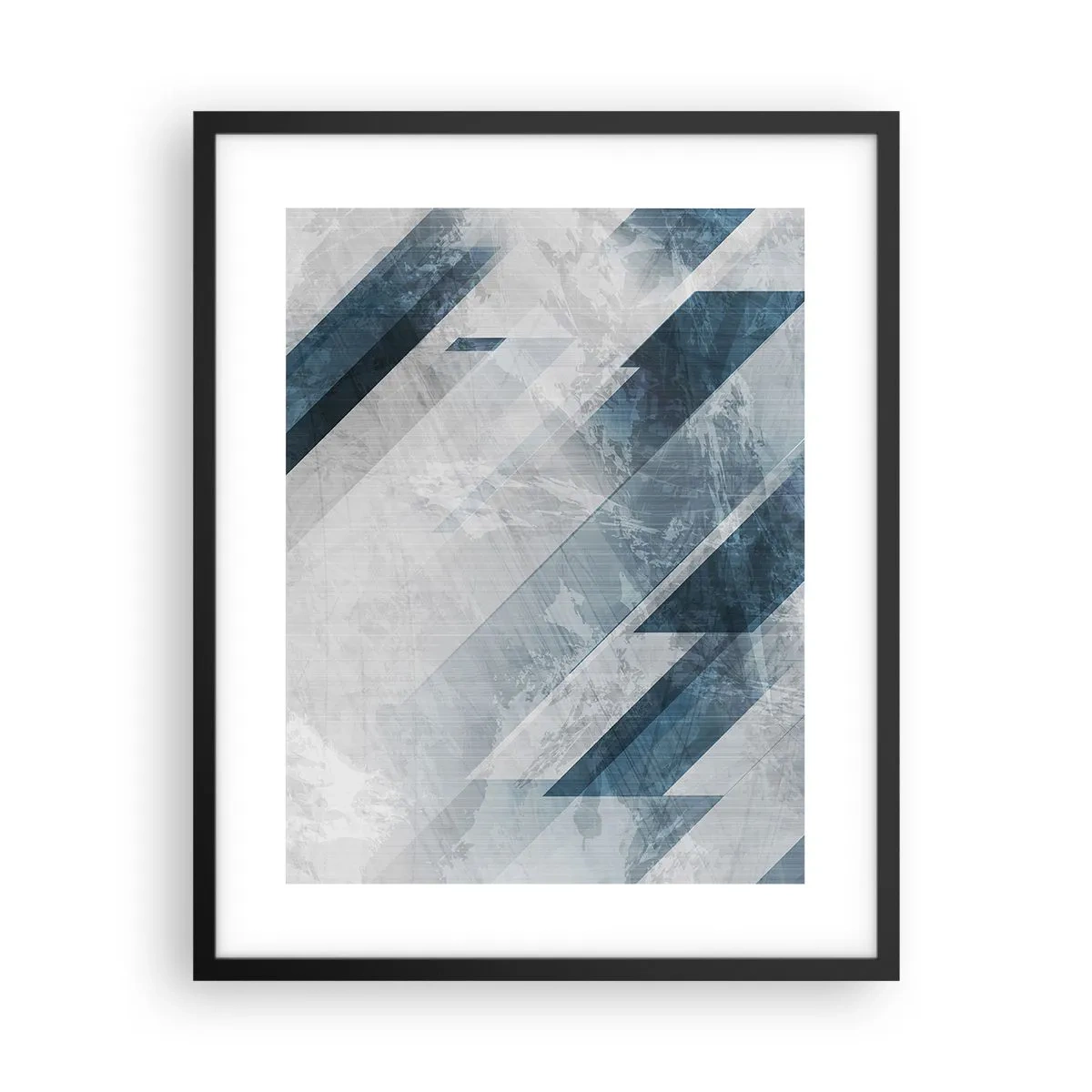 Plakat i sort ramme - Rumlig komposition - bevægelse af gråtoner - 40x50 cm