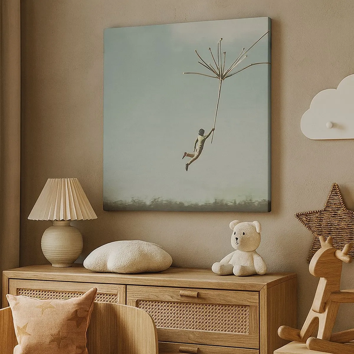 Lærredstryk - Billede på lærred - Drager, blæsere, vind - 30x30 cm