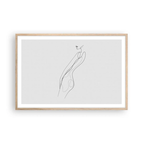 Plakat i ramme af lyst egetræ - Næppe et løfte - 91x61 cm