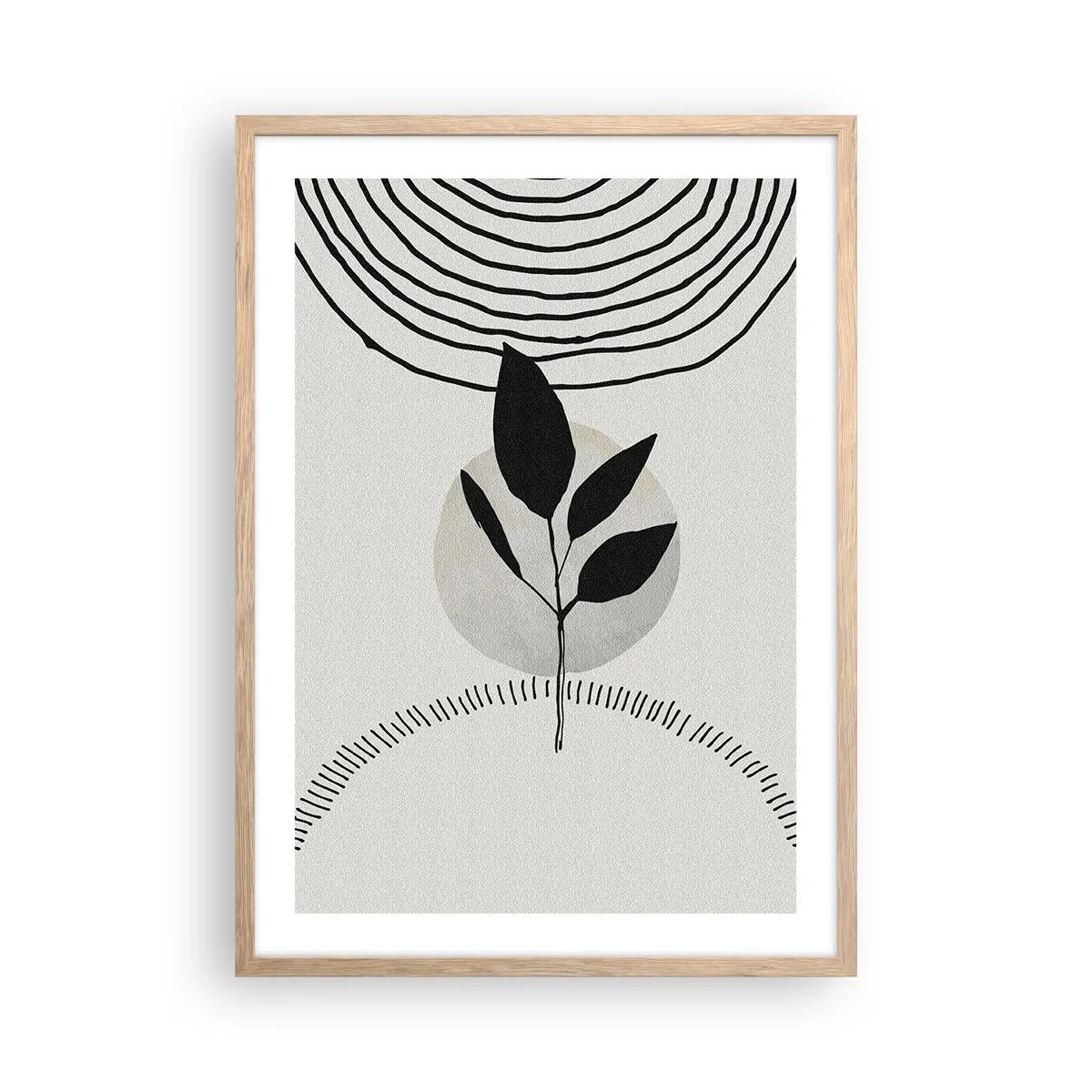 Plakat i ramme af lyst egetræ - Komposition: naturens ritualer - 50x70 cm