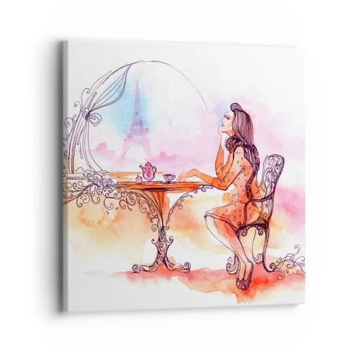 Lærredstryk - Billede på lærred - Parisisk elegance - 40x40 cm