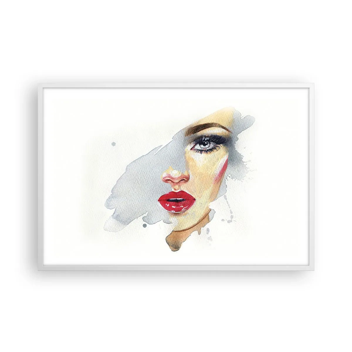 Plakat i hvid ramme - Refleksion i en vanddråbe - 91x61 cm