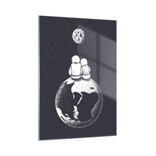 Billede på glas - En kosmisk kærlighedshistorie - 50x70 cm